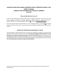 Form 12.980(H) &quot;Request for Confidential Filing of Address&quot; - Florida
