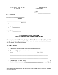 Form 12.970(F) Order Granting Petition for Concurrent Custody by Extended Family - Florida