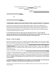 Document preview: Form 12.980(K) Temporary Injunction for Protection Against Repeat Violence - Florida