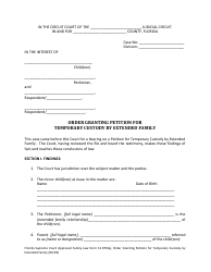Document preview: Form 12.970(E) Order Granting Petition for Temporary Custody by Extended Family - Florida
