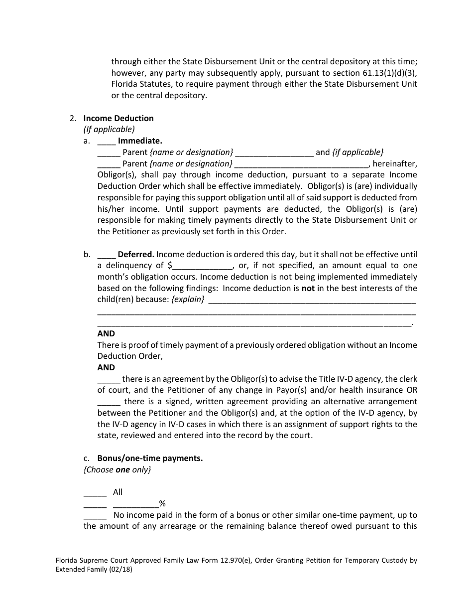 Form 12.970(E) Order Granting Petition for Temporary Custody by Extended Family - Florida, Page 8