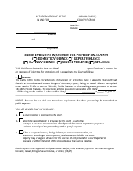 Form 12.980(M) Order Extending Injunction for Protection Against Domestic Violence, Repeat Violence, Dating Violence, Sexual Violence, Stalking - Florida
