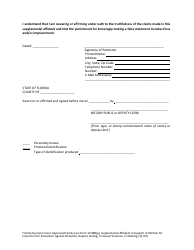 Form 12.980(G) Supplemental Affidavit in Support of Petition for Injunction for Protection Against Domestic, Repeat, Dating, or Sexual Violence, or Stalking - Florida, Page 5