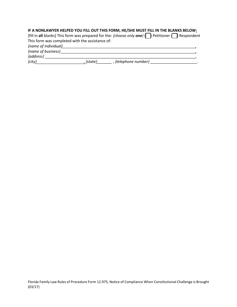 Form 12.975 Notice of Compliance When Constitutional Challenge Is Brought - Florida, Page 3