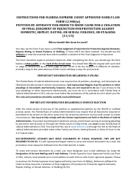 Document preview: Form 12.980(W) Petition by Affidavit for Order to Show Cause for a Violation of Final Judgment of Injunction for Protection Against Domestic, Repeat, Dating, or Sexual Violence, or Stalking - Florida
