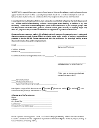 Form 12.980(W) Petition by Affidavit for Order to Show Cause for a Violation of Final Judgment of Injunction for Protection Against Domestic, Repeat, Dating, or Sexual Violence, or Stalking - Florida, Page 5