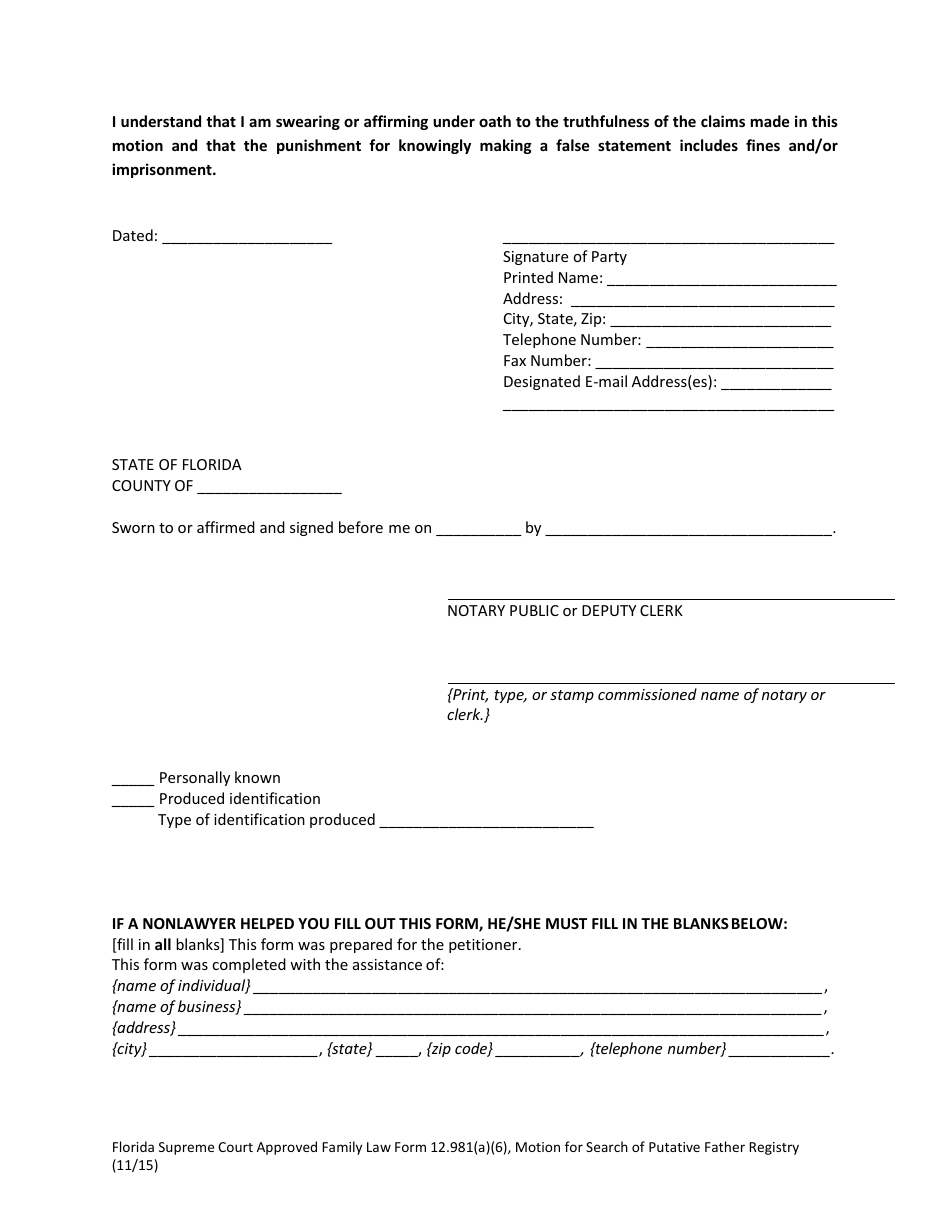 Form 12.981(A)(6) - Fill Out, Sign Online and Download Fillable PDF ...