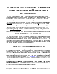 Form 12.981(A)(1) &quot;Stepparent Adoption: Consent and Waiver by Parent&quot; - Florida