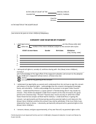 Form 12.981(A)(1) &quot;Stepparent Adoption: Consent and Waiver by Parent&quot; - Florida, Page 3