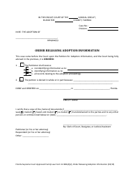Form 12.981(D)(2) &quot;Order Releasing Adoption Information&quot; - Florida