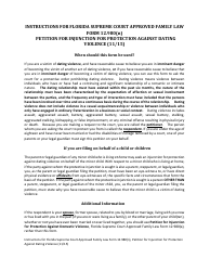 Document preview: Form 12.980(N) Petition for Injunction for Protection Against Dating Violence - Florida