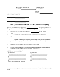 Form 12.982(E) &quot;Final Judgment of Change of Name (Minor Child(Ren))&quot; - Florida