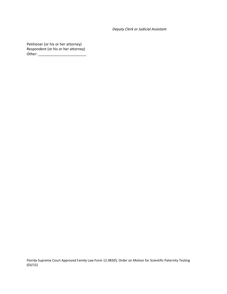 Form 12.983(F) Order on Motion for Scientific Paternity Testing - Florida, Page 3
