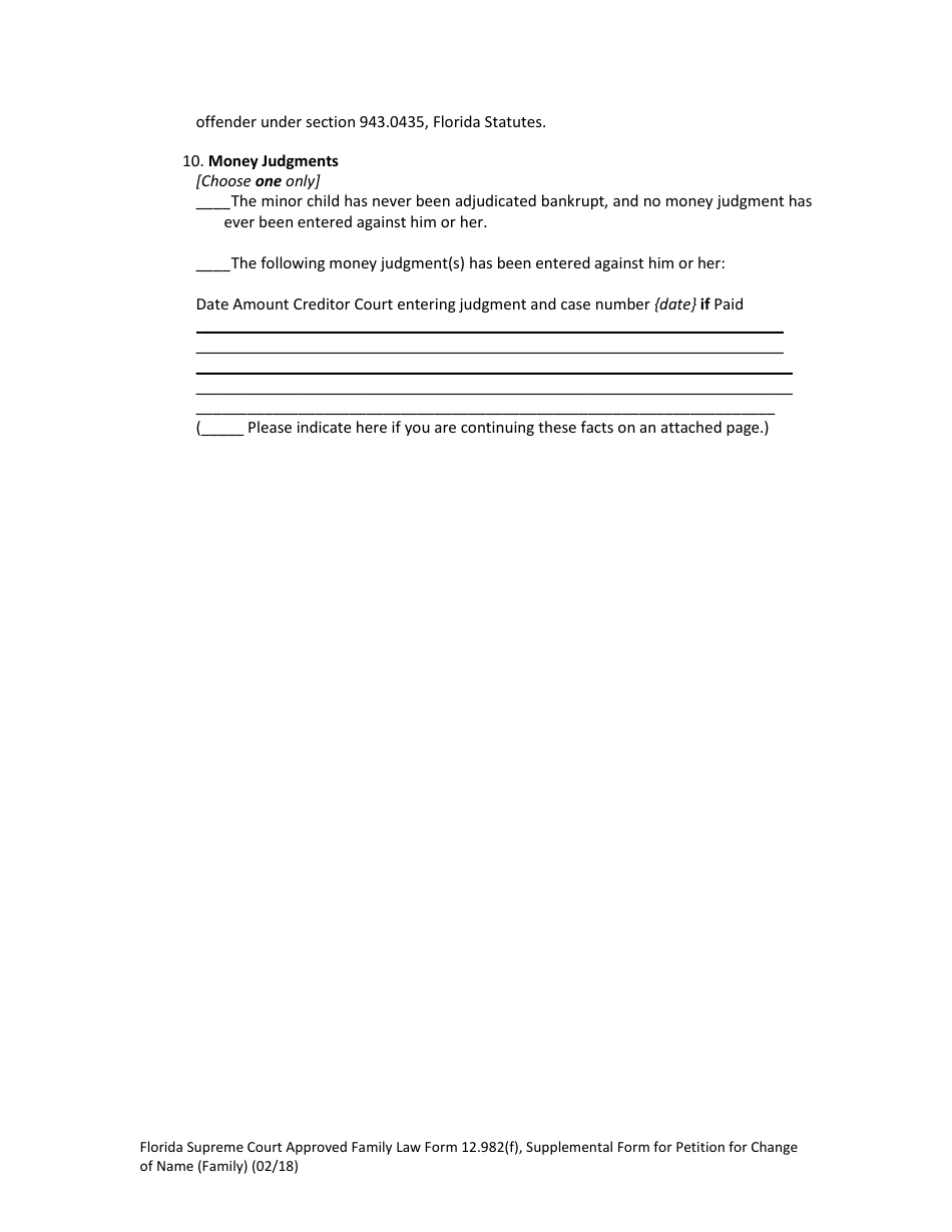 Form 12.982(F) Petition for Change of Name (Family) - Florida, Page 17