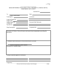 Form 675-010-10 &quot;Nonconforming Structural Steel and Miscellaneous Metal Component Data Sheet&quot; - Florida
