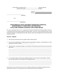 Form 12.993(A) Supplemental Final Judgment Modifying Parental Responsibility, Visitation, or Parenting Plan/Time-Sharing Schedule and Other Relief - Florida