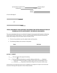 Form 12.994(A)(1) Final Judgment for Support Unconnected With Dissolution of Marriage With Dependent or Minor Child(Ren) - Florida