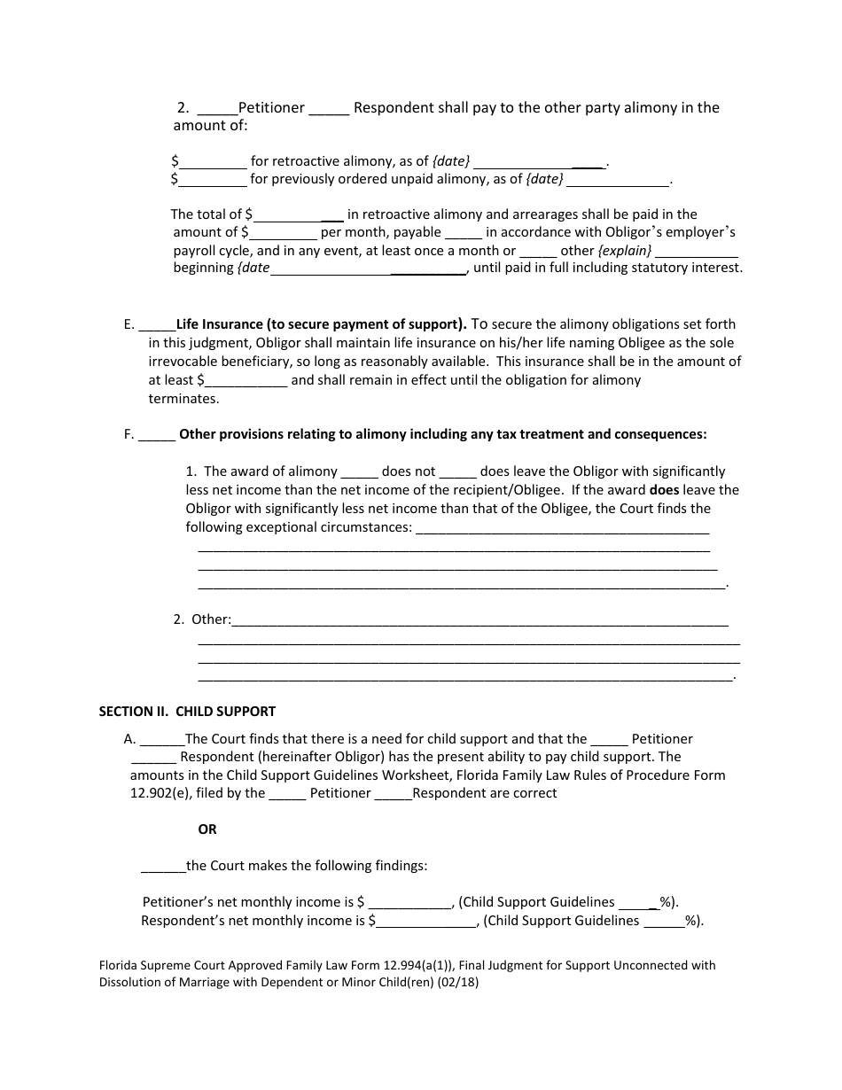 Form 12.994(a)(1) - Fill Out, Sign Online And Download Fillable Pdf 