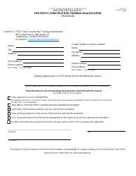Form 700-010-41 &quot;Instructor Request for Fdot's Construction Training Qualification Program&quot; - Florida