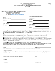 Form 700-010-50 &quot;Proctor Request for Fdot's Construction Training Qualification Program&quot; - Florida