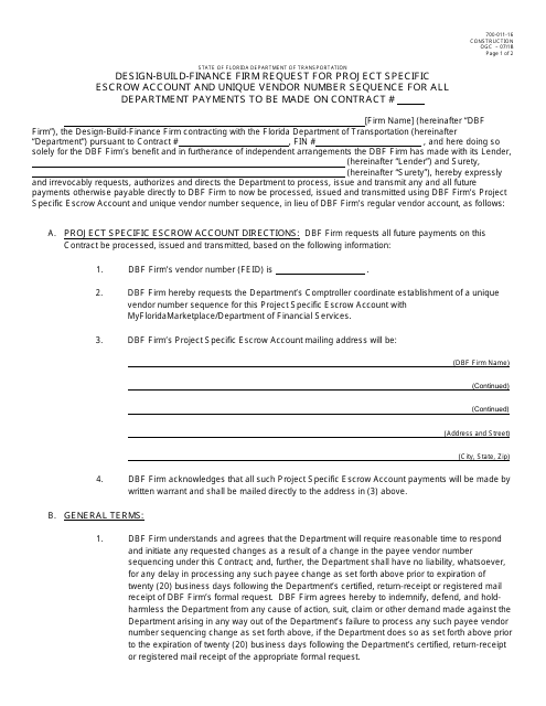 Form 700-011-16  Printable Pdf