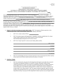 Form 700-011-18 Design-Build-Finance Firm Request for Project Specific Escrow Account (Bond Solution) and Unique Vendor Number Sequence for All Department Payments to Be Made on Contract - Florida