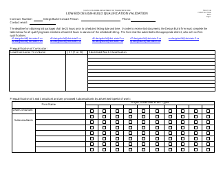 Document preview: Form 700-011-36 Low-Bid Design-Build Qualification Validation - Florida