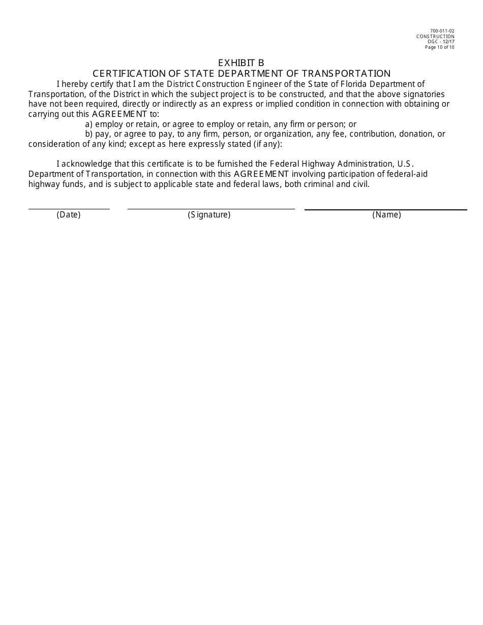 Form 700-011-02 Dispute Review Board Three Party Agreement - Florida, Page 10