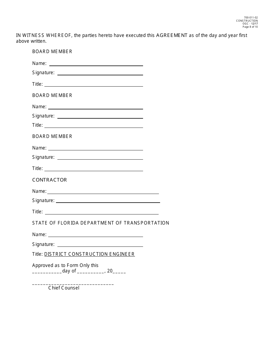 Form 700-011-02 Dispute Review Board Three Party Agreement - Florida, Page 8
