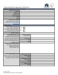 Form 05-18-032 Alaska Nonprofit Organization Profile Form - Alaska