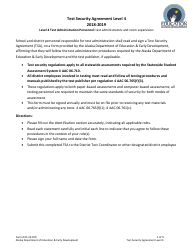 Form 05-19-020 Test Security Agreement Level 4 - Alaska