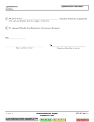 Form APP-107 &quot;Abandonment of Appeal (Limited Civil Case)&quot; - California, Page 2