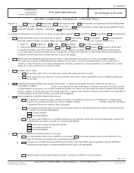Document preview: Formulario FL-341(D) S Condiciones Adicionales - Custodia Fisica - California (Spanish)
