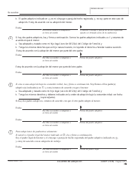 Formulario ADOPT-210 S Acuerdo De Adopcion - California (Spanish), Page 2
