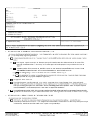 Document preview: Form APP-003 Appellant's Notice Designating Record on Appeal (Unlimited Civil Case) - California