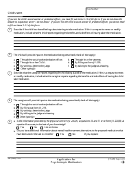Form JV-220 &quot;Application for Psychotropic Medication&quot; - California, Page 2