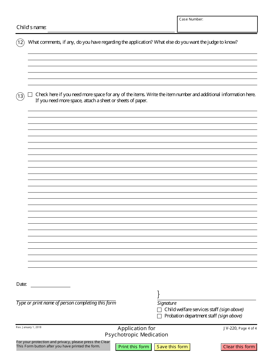 Form JV-220 - Fill Out, Sign Online And Download Fillable PDF ...