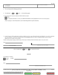 Form CR-126 &quot;Application for Extension of Time to File Brief (Criminal Case)&quot; - California, Page 2