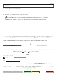 Form JV-816 &quot;Application for Extension of Time to File Brief (Juvenile Delinquency Case)&quot; - California, Page 2