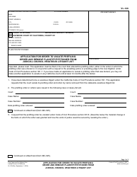 Form VL-120 &quot;Application for Order to Vacate Prefiling Order and Remove Plaintiff/Petitioner From Judicial Council Vexatious Litigant List&quot; - California