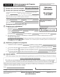 Formulario DV-815 S &quot;Informe De Progreso Del Programa Para Maltratadores&quot; - California (Spanish)