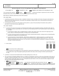 Form FL-347 Bifurcation of Status of Marriage or Domestic Partnership - Attachment - California