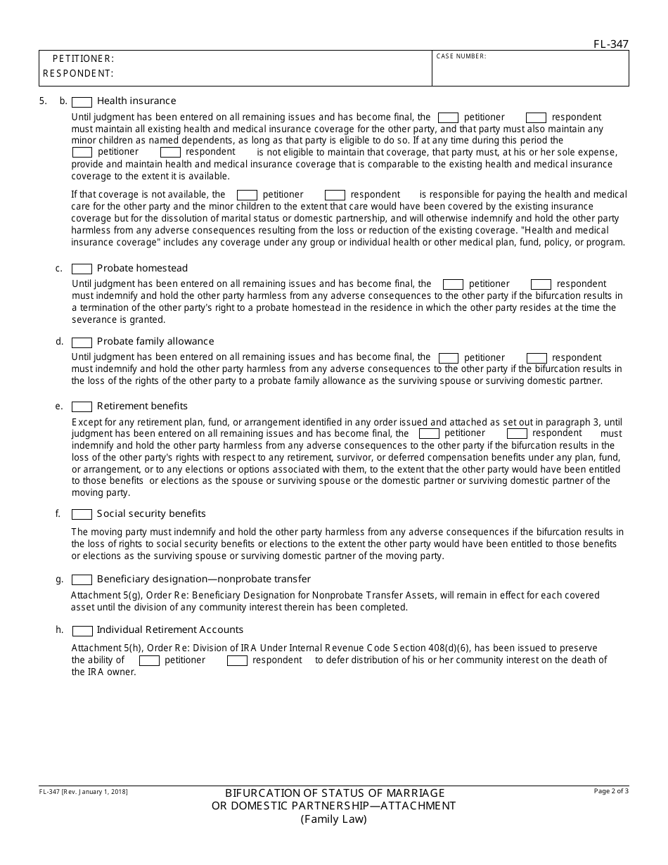 Form FL-347 - Fill Out, Sign Online and Download Fillable PDF ...