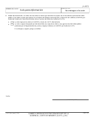 Formulario JV-257 S Cambio a Orden De Restriccion Despues De La Audiencia - Corte De Menores - California (Spanish), Page 2
