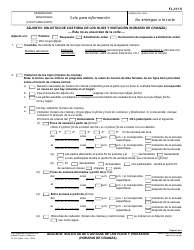 Document preview: Formulario FL-311 S Solicitud De Custodia De Los Hijos Y Visitacion (Horario De Crianza) - California (Spanish)