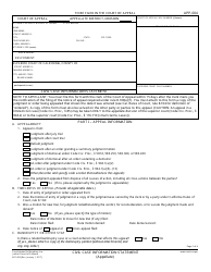 Form APP-004 Civil Case Information Statement (Appellate) - California