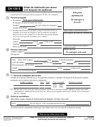 Document preview: Formulario CH-130 S Orden De Restriccion Por Acoso Civil Despues De Audiencia - California (Spanish)