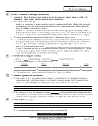 Formulario CH-130 S Orden De Restriccion Por Acoso Civil Despues De Audiencia - California (Spanish), Page 3