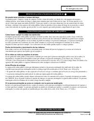 Formulario CH-130 S Orden De Restriccion Por Acoso Civil Despues De Audiencia - California (Spanish), Page 5