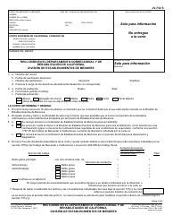 Document preview: Formulario JV-732 S Reclusion En El Departamento Correccional Y De Rehabilitacion De California, Division De Establecimientos De Menores - California (Spanish)